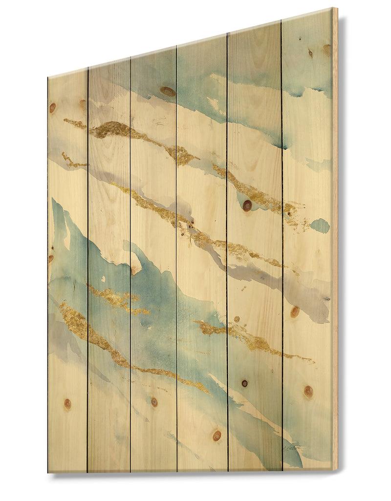 DesignQ Abstract Drift V2 - Posh & Lux Print On Natural Pine Wood