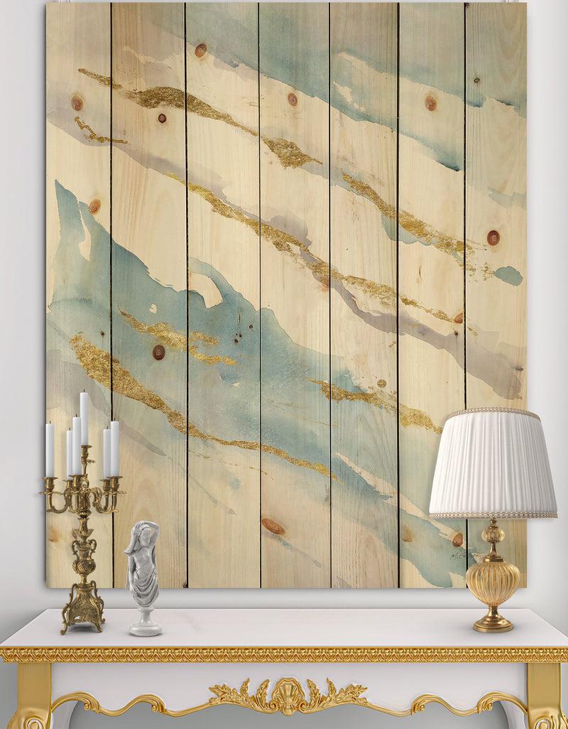 DesignQ Abstract Drift v2 - Posh & Lux Print on Natural Pine Wood