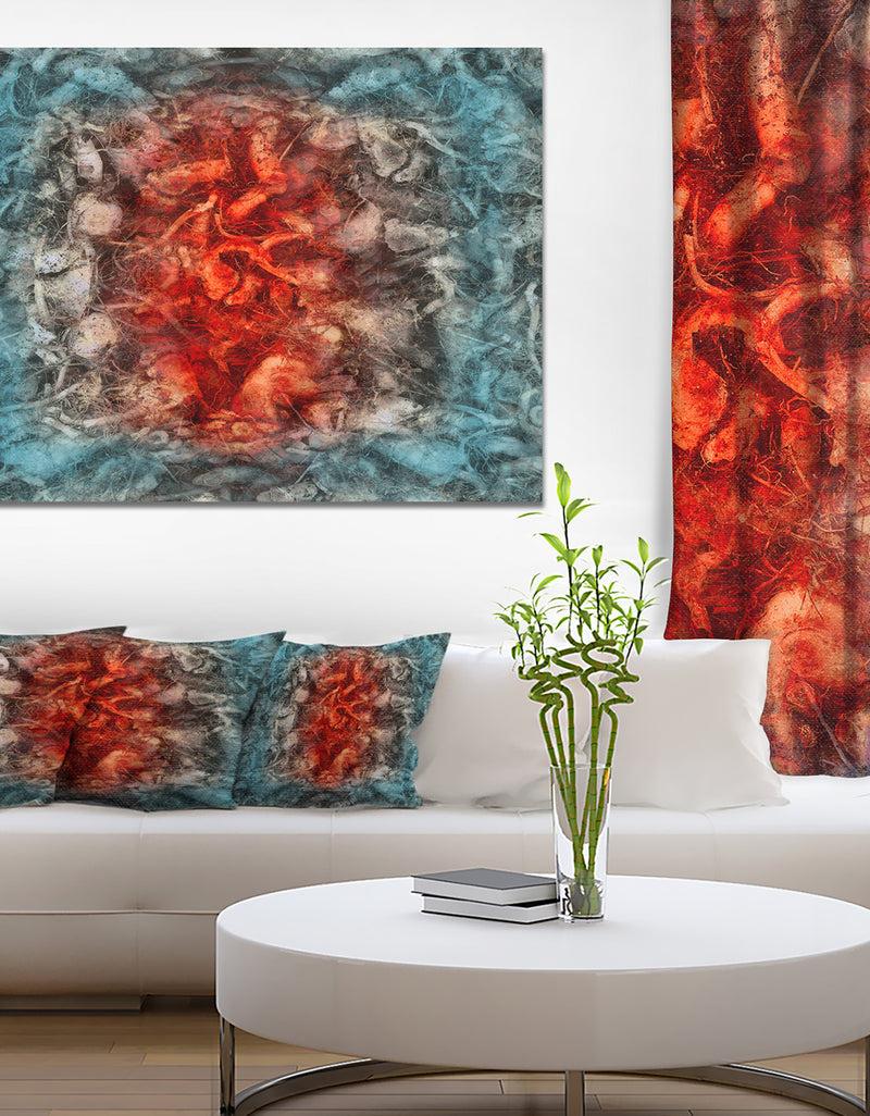 DesignQ Abstract Floral Texture Design - Large Abstract Canvas Artwork