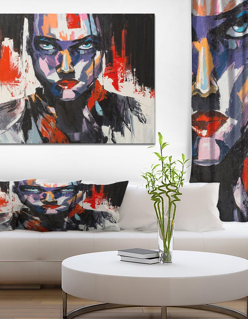 DesignQ Abstract Human oil painting - Glam Painting Print on Wrapped Canvas