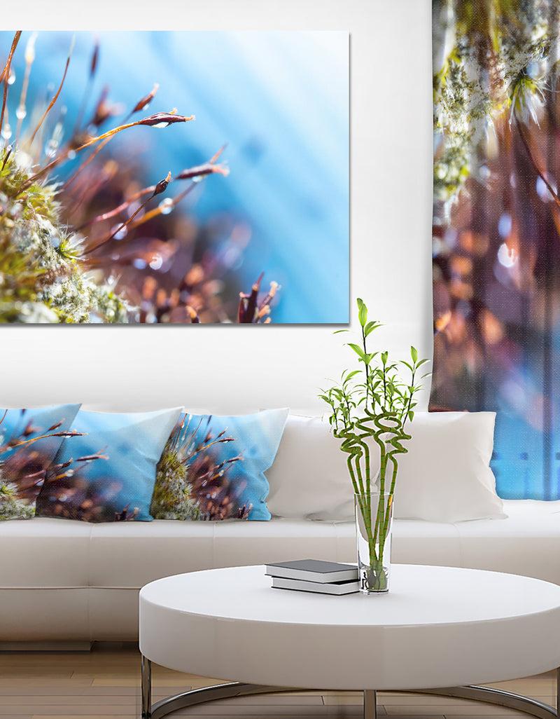 DesignQ Abstract Moss Flowers In Summer Spring - Landscape Art Print Canvas