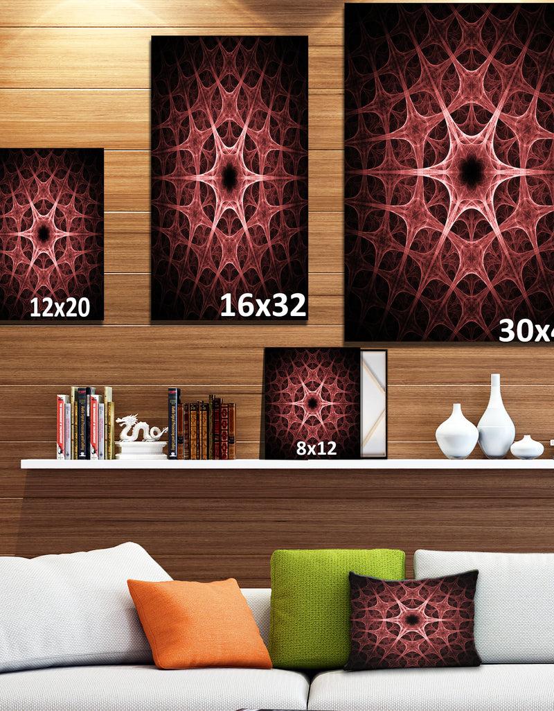 DesignQ Abstract Red Thorn Flower - Art On Wrapped Canvas