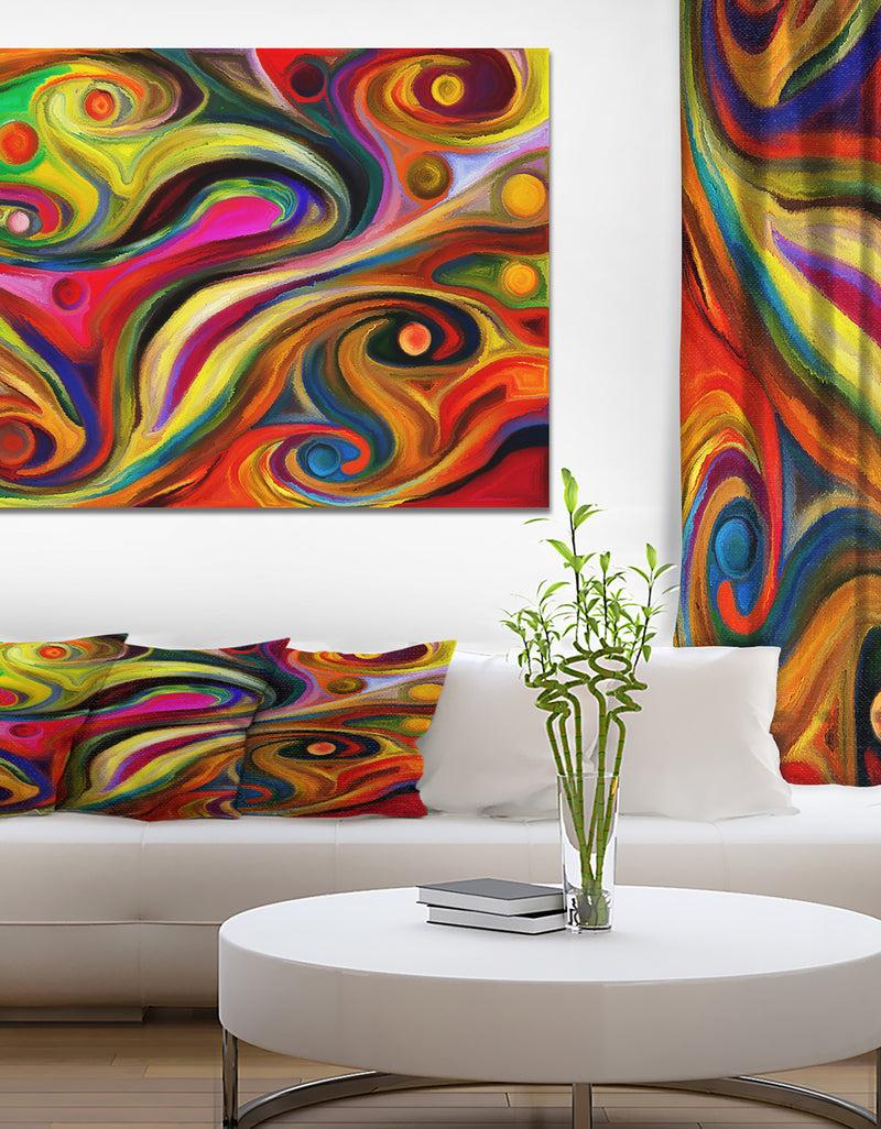 DesignQ Abstract Shape Colorful Design Series - Contemporary Art On Wrapped Canvas