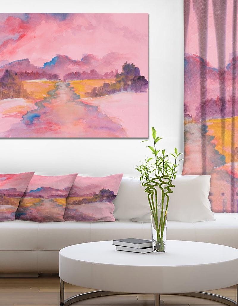 DesignQ Abstrat Pink Fine Art - Landscapes Painting Print on Wrapped Canvas DesignQ Abstrat Pink Fine Art - Landscapes Painting Print on Wrapped Canvas