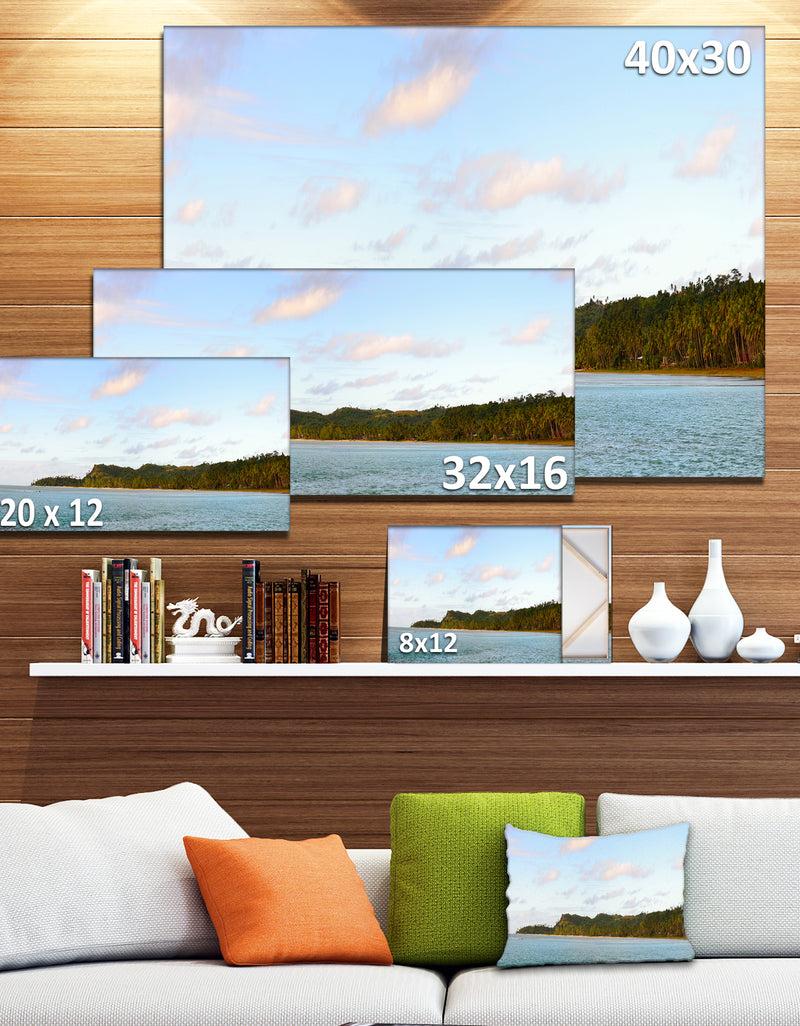 DesignQ Aitutaki Lagoon Large Panorama - Modern Seascape Canvas Artwork