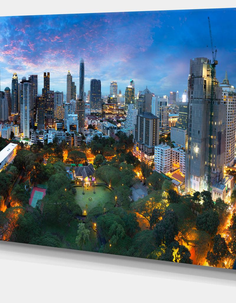 DesignQ Bangkok City Skyline - Modern Cityscape Wall Art