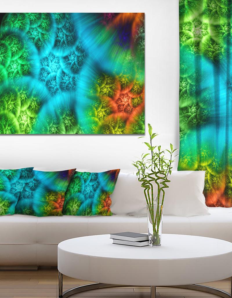 DesignQ Biblical Sky with Green Clouds - Abstract Wall Art Canvas