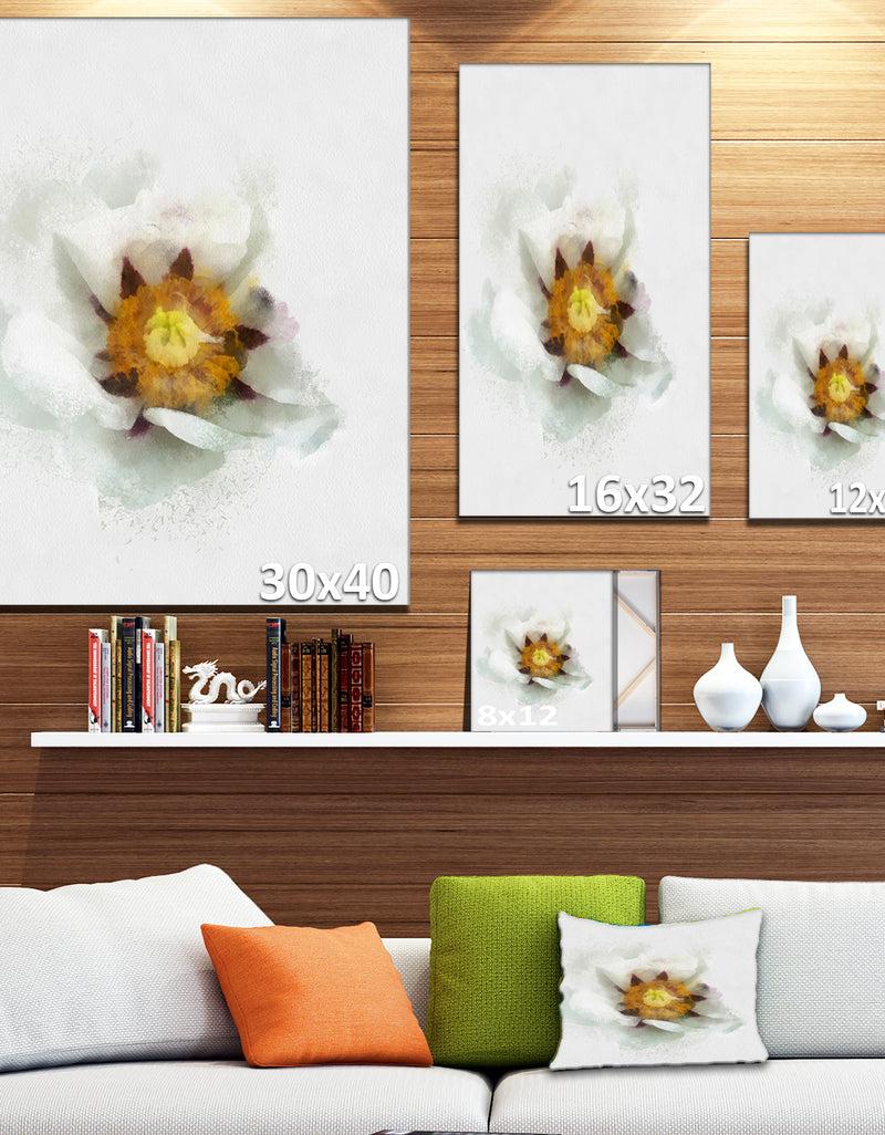 DesignQ Bloomy Poppy Flower Watercolor - Modern Floral Canvas Wall Art