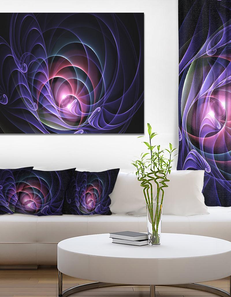 DesignQ Blue 3D Surreal Fractal Design'Large Abstract Canvas Art Print