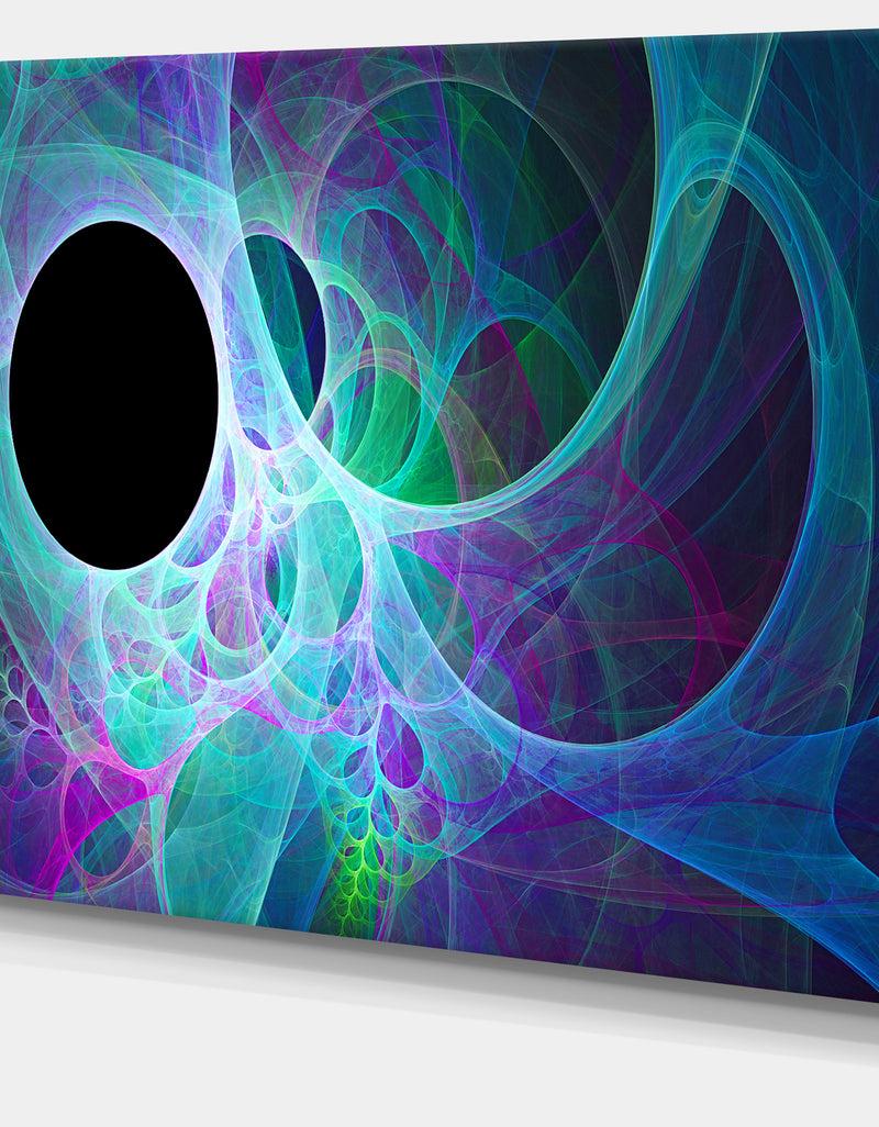 DesignQ Blue Angel Wings On Black - Abstract Wall Art Canvas
