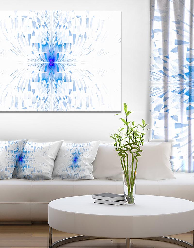 DesignQ Blue Butterfly Outline on White - Extra Large Abstract Canvas Art Print Canvas
