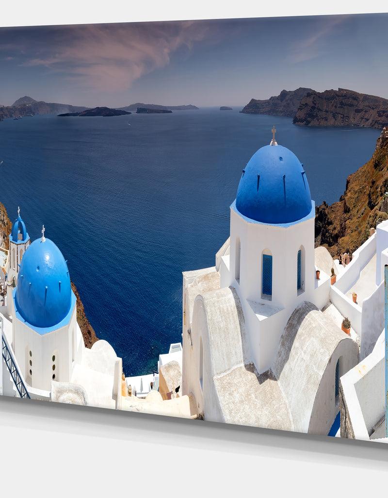 DesignQ Blue Doomes Churches Panorama - Landscape Print Wall Artwork