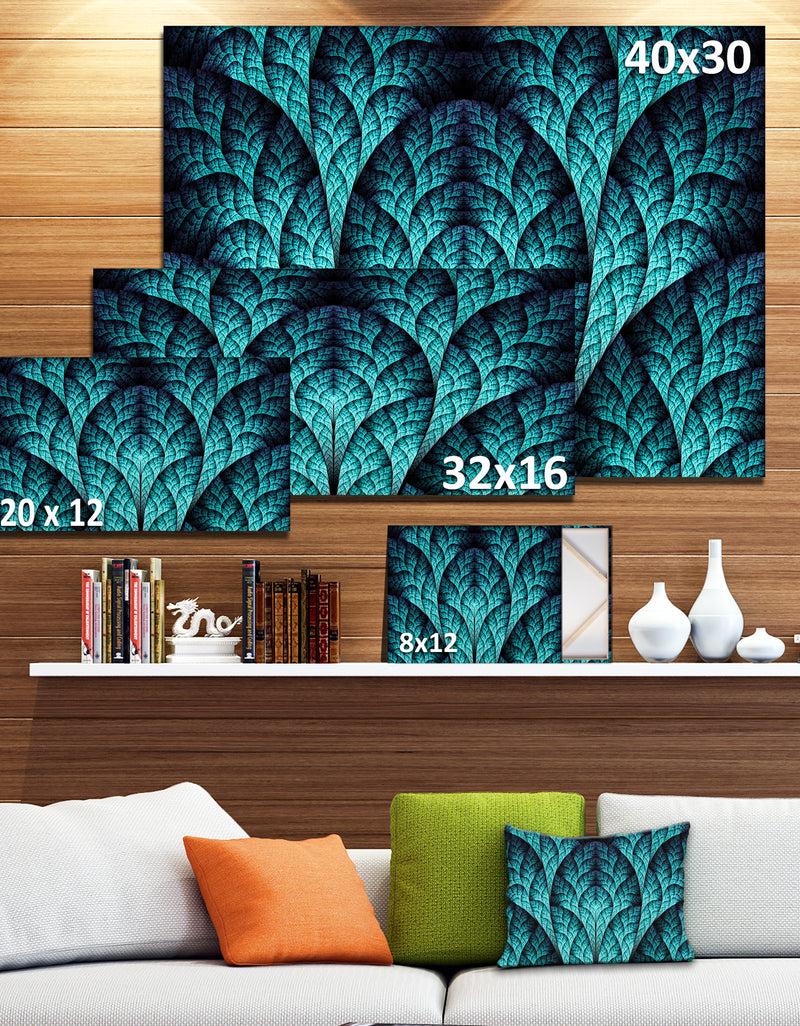 DesignQ Blue Exotic Biological Organism - Abstract Artwork On Canvas