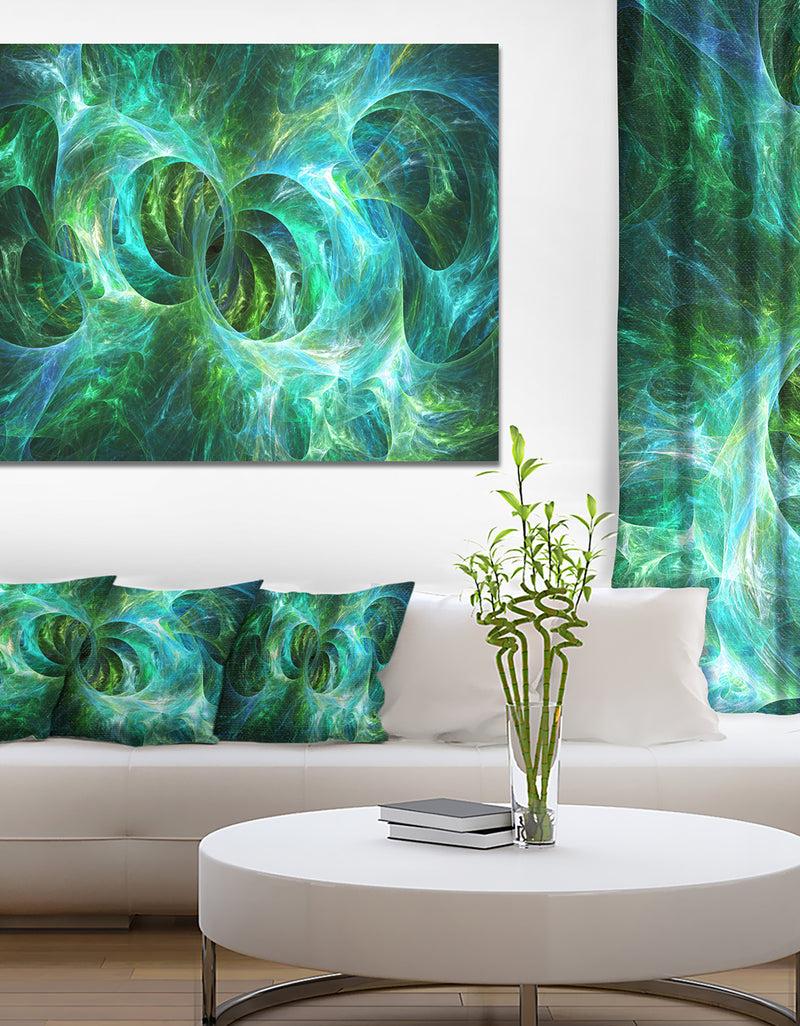 DesignQ Blue Fractal Ornamental Glass - Abstract Artwork On Canvas