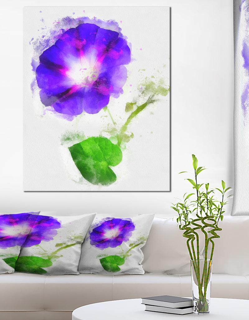 DesignQ Blue Gentiana Alpina Illustration - Extra Large Floral Canvas Art