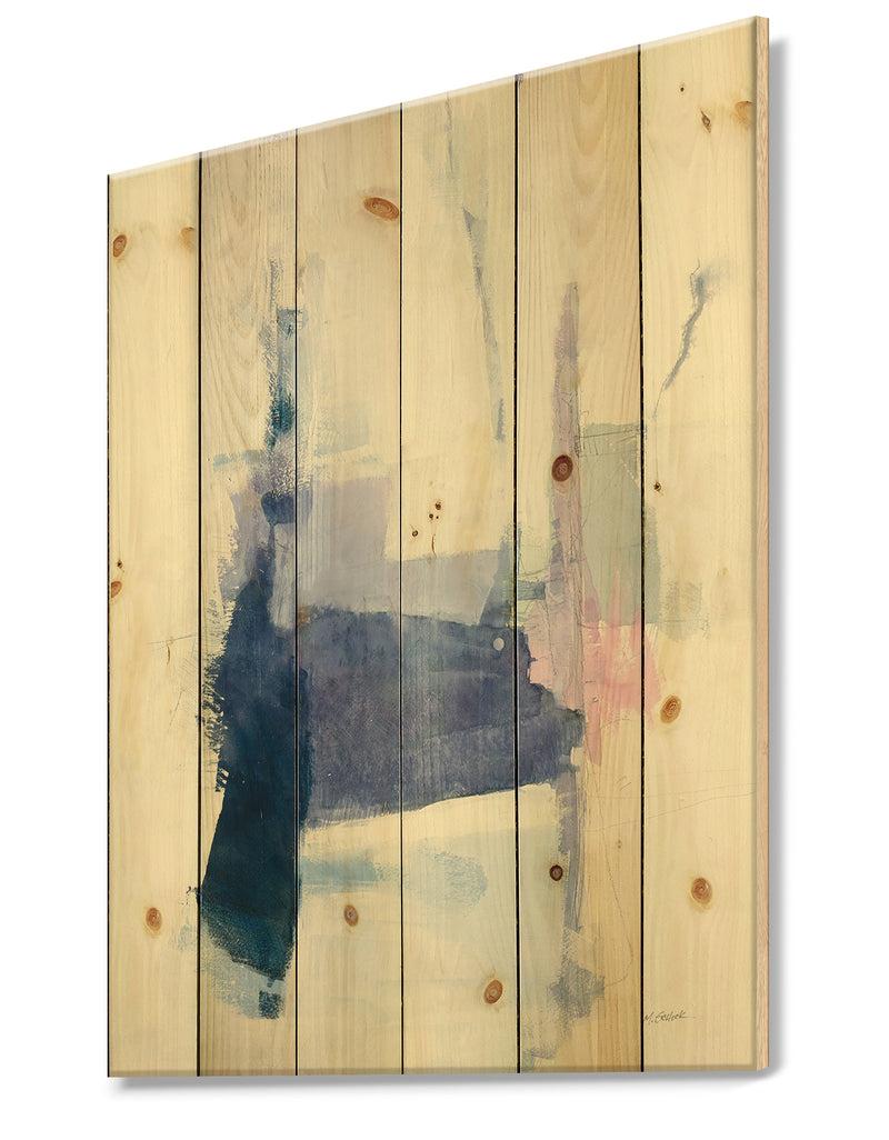 DesignQ Blue Interlude - Traditional Print On Natural Pine Wood