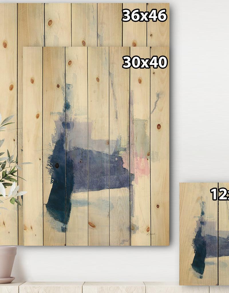 DesignQ Blue Interlude - Traditional Print On Natural Pine Wood