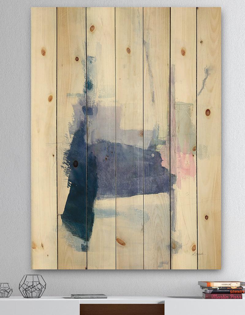DesignQ Blue Interlude - Traditional Print on Natural Pine Wood