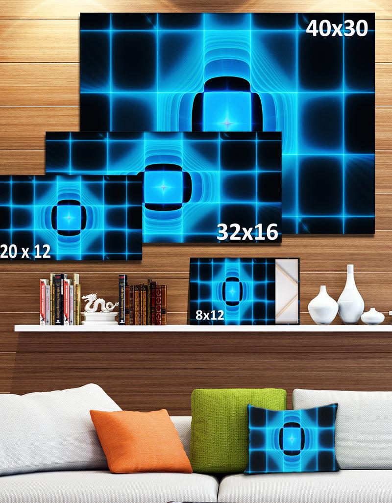 DesignQ Blue On Black Thermal Infrared Visor - Abstract Wall Art On Canvas