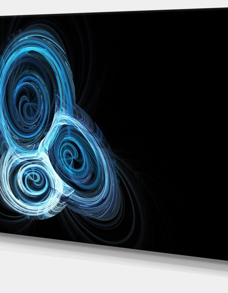 DesignQ Blue Spiral Nebula On Black'Extra Large Abstract Canvas Art Print