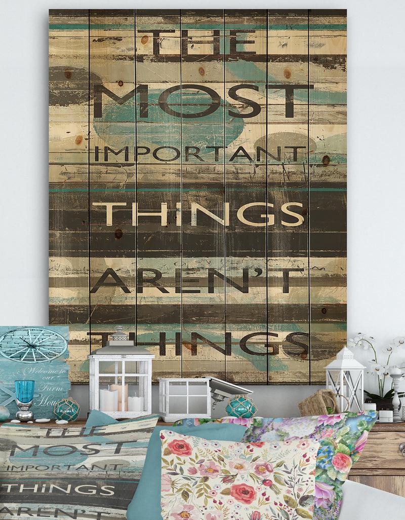 DesignQ Blue Zephyr Quote I - Cottage Inspirational Print on Natural Pine Wood
