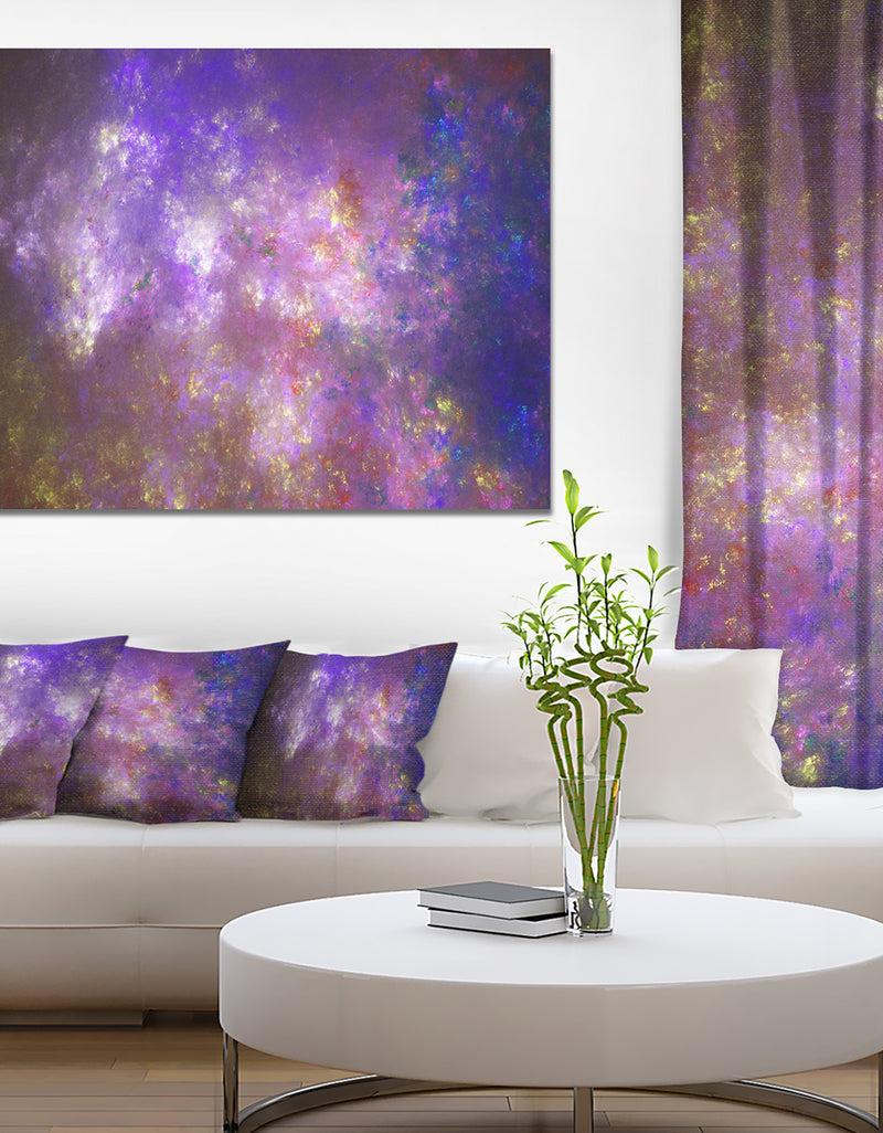 DesignQ Blur Fractal Sky With Stars'Extra Large Abstract Canvas Art Print