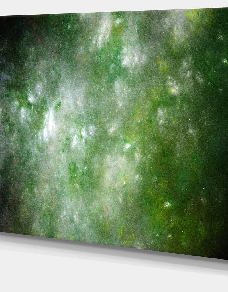 DesignQ Blur Green Starry Fractal Sky - Abstract Artwork On Canvas