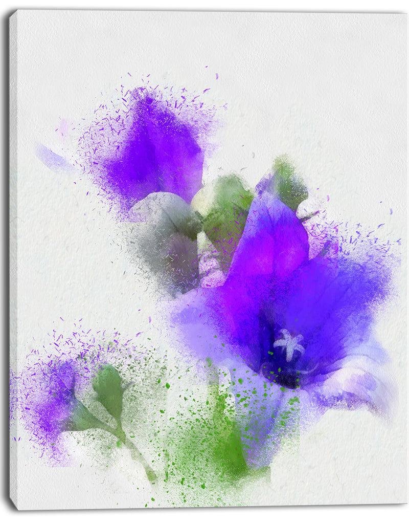 DesignQ Bouquet Of Blue Watercolor Flowers - Floral Canvas Artwork Print