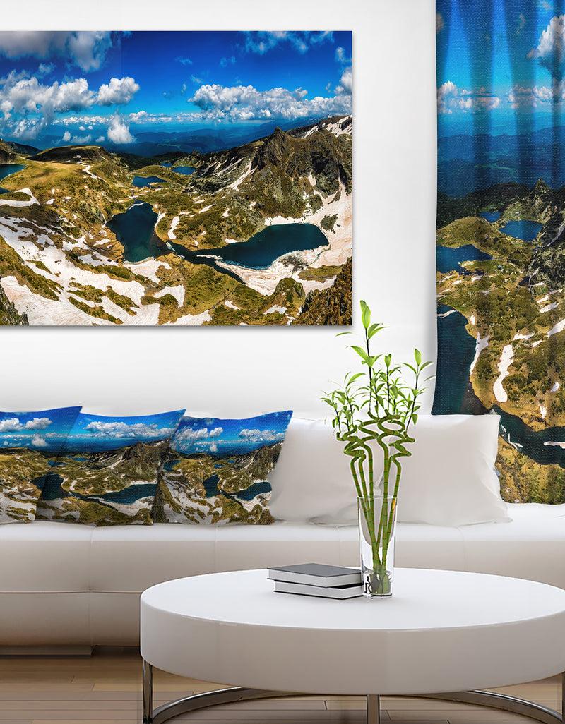 DesignQ Bright Blue Sky Over Seven Rila Lakes - Landscape Art Print Canvas