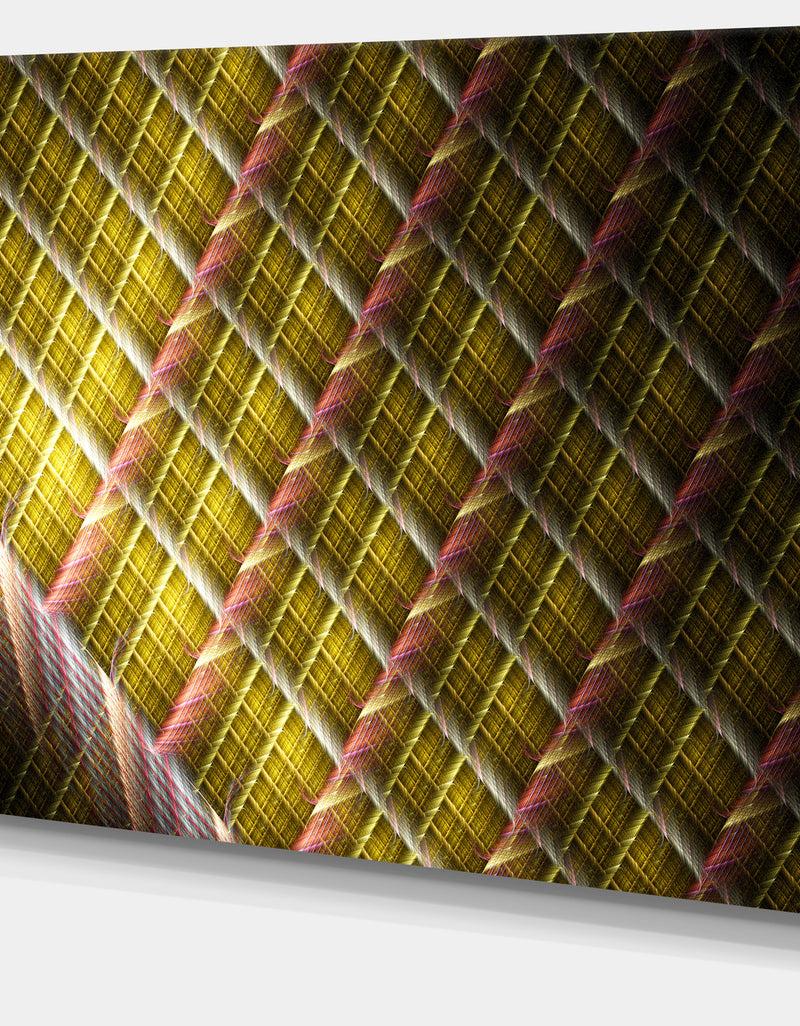 DesignQ Brown Metal Protective Grids'Extra Large Abstract Canvas Art Print