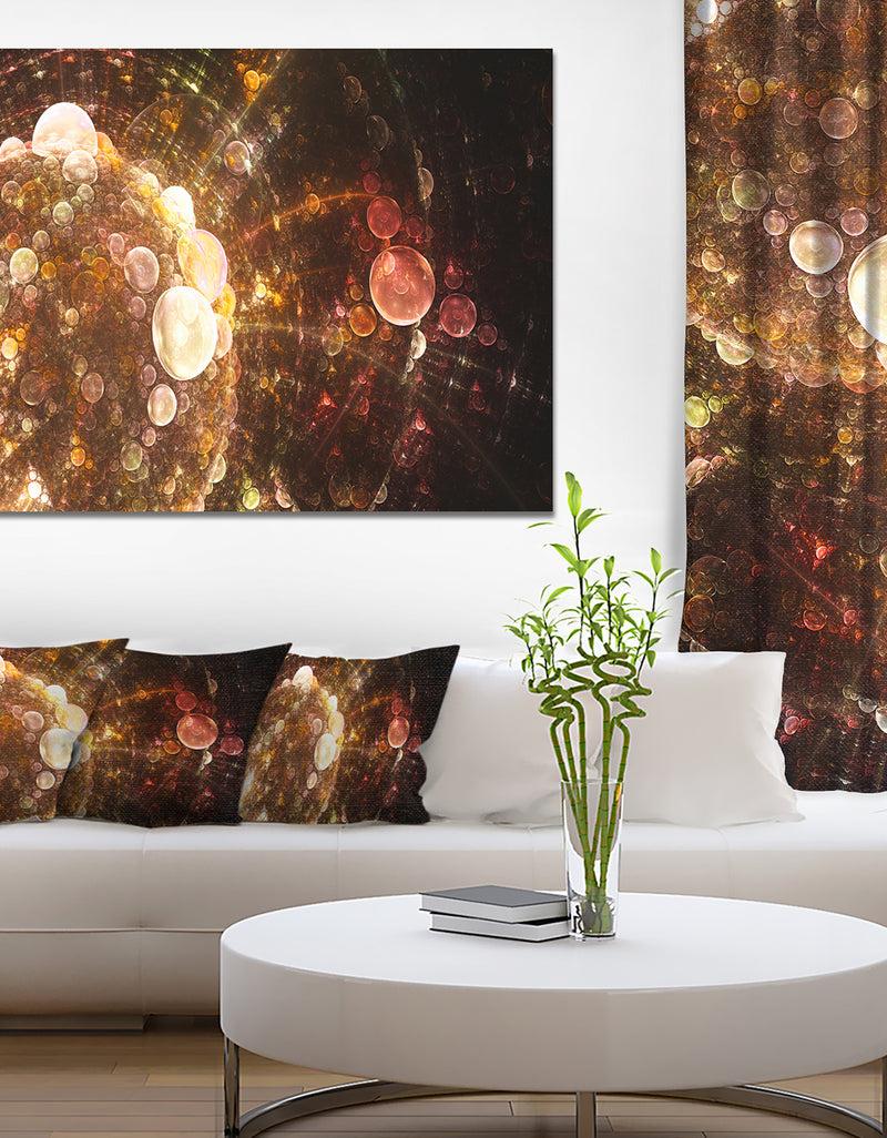 DesignQ Brown World Bubbles Water Drops - Extra Large Floral Canvas Art Print