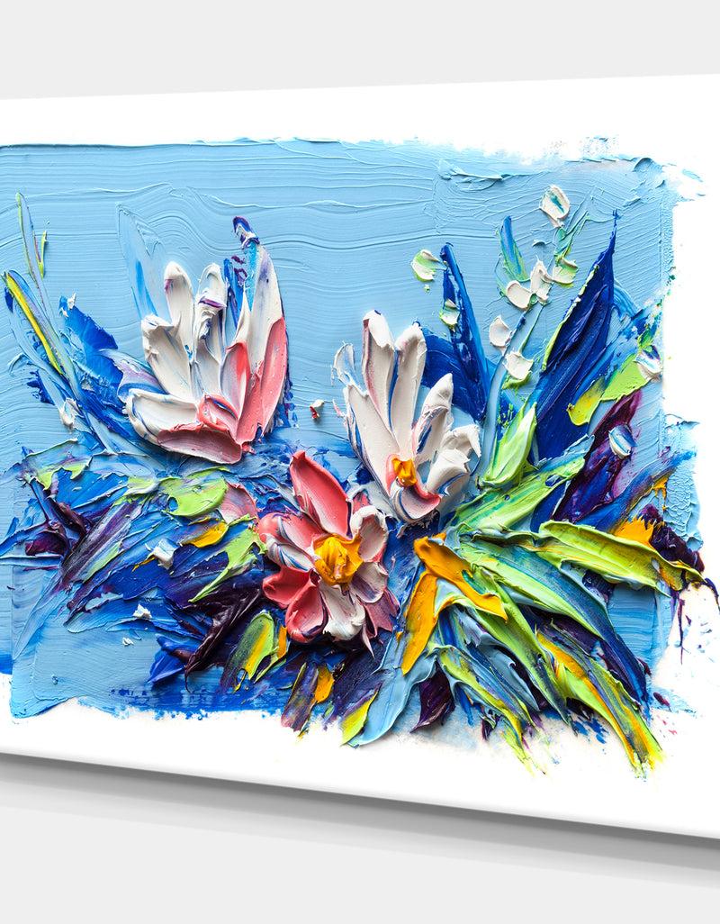 DesignQ Bunch Of Flowers - Floral Painting Print On Wrapped Canvas