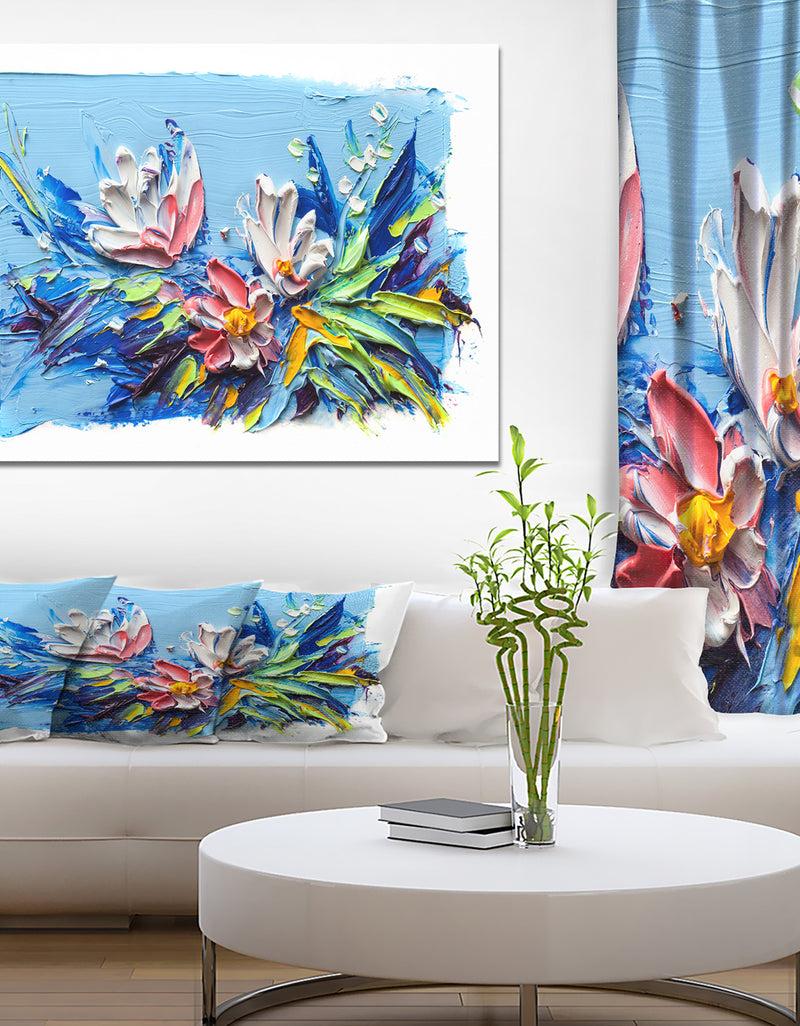 DesignQ Bunch of Flowers - Floral Painting Print on Wrapped Canvas DesignQ Bunch of Flowers - Floral Painting Print on Wrapped Canvas
