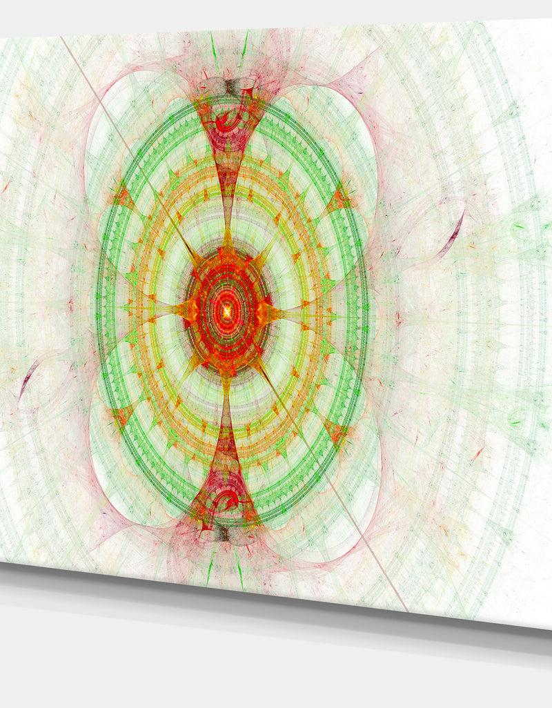 DesignQ Cabalistic Fractal Green Sphere - Abstract Wall Art Canvas