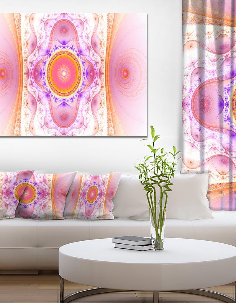 DesignQ Cabalistic Pink Fractal Design - Abstract Wall Art Canvas