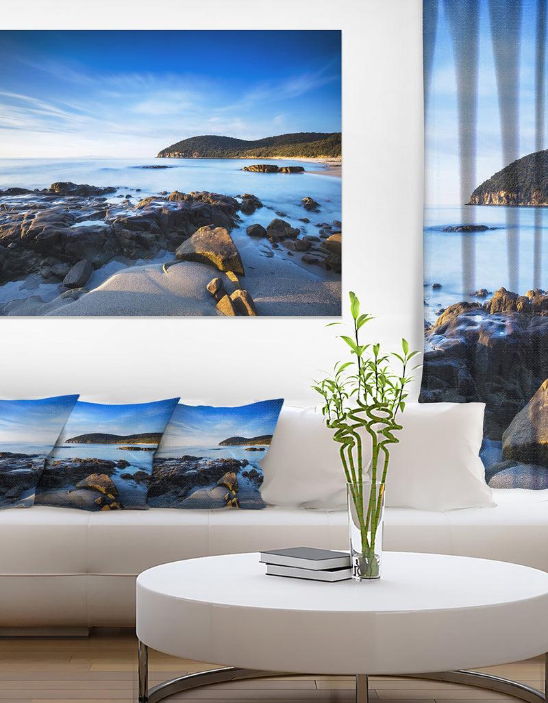 DesignQ Cala Violina Bay Beach In Maremma - Extra Large Seashore Canvas Art