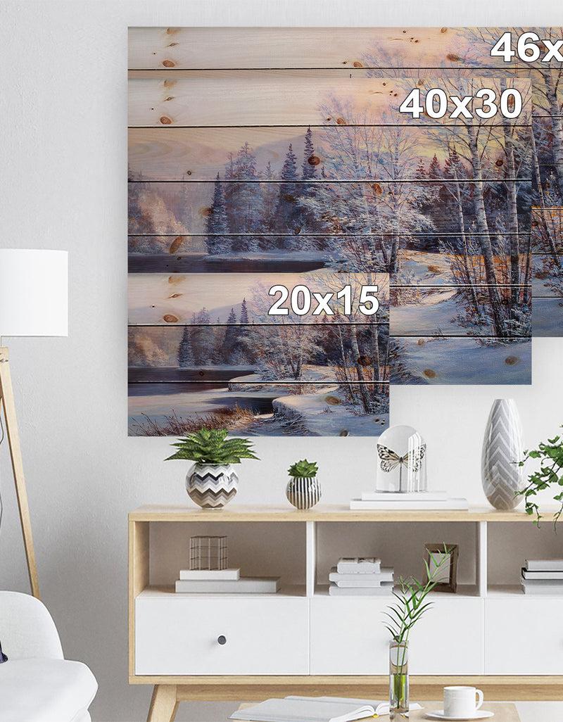 DesignQ Christmas Forest - Digital Print On Natural Pine Wood