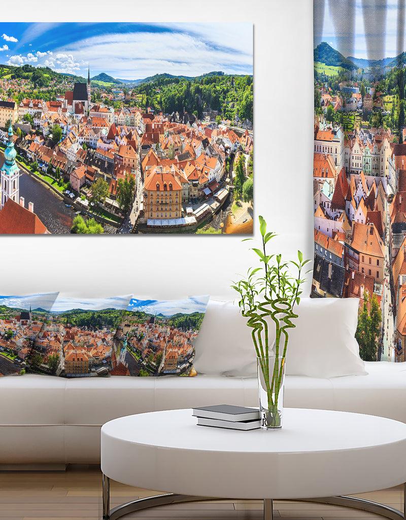 DesignQ City Aerial View Panorama - Modern Cityscape Wall Art