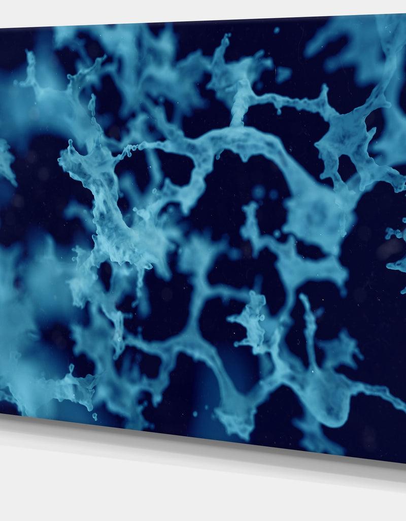 DesignQ Cloudy Abstract Blue Texture - Abstract Artwork On Canvas