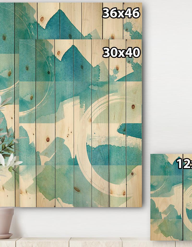 DesignQ Coastal Watercolors II - Transitional Print On Natural Pine Wood