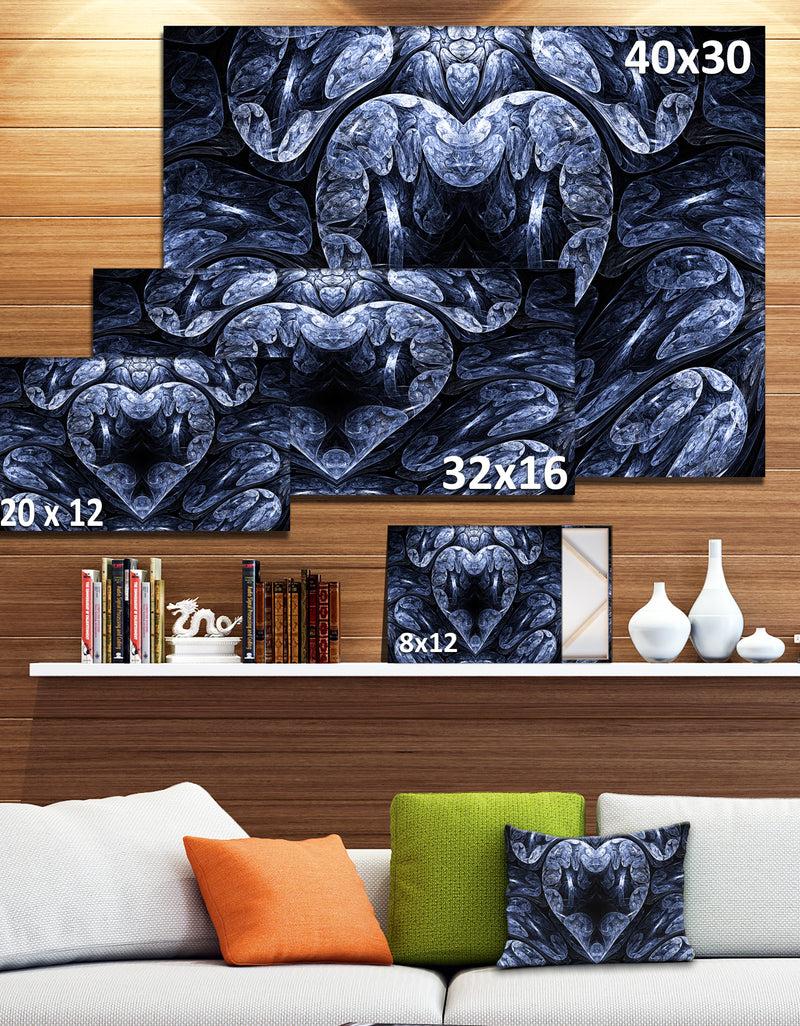 DesignQ Cold Mystical Fractal Heart - Abstract Artwork On Canvas