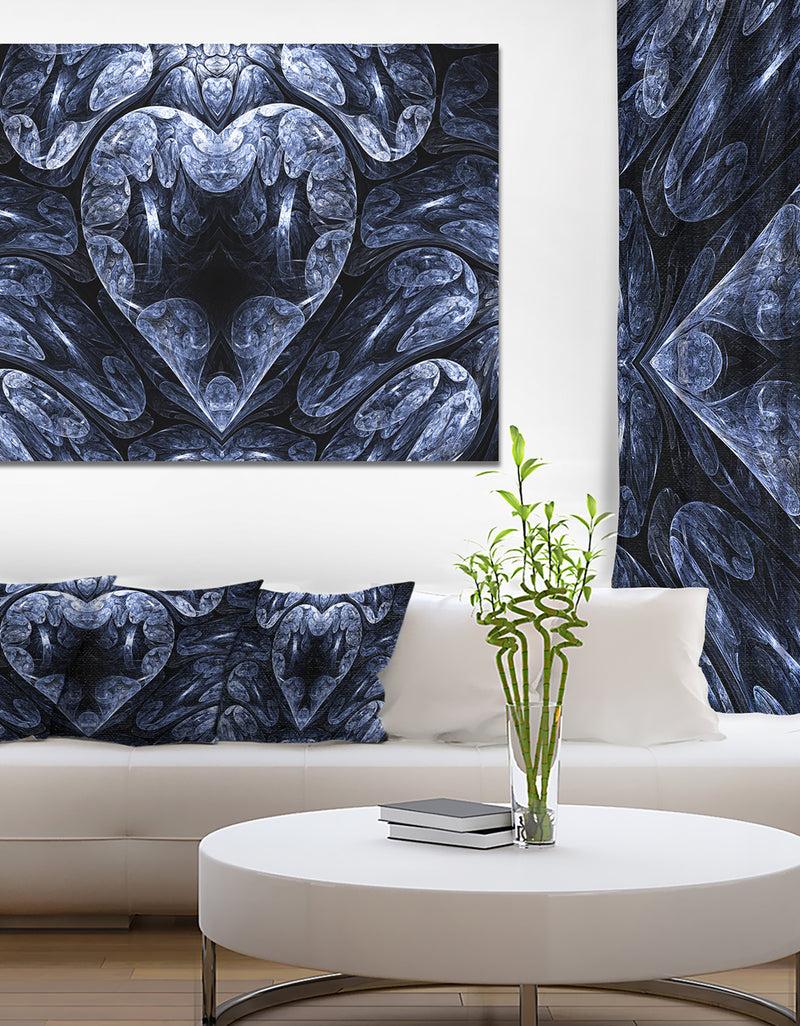 DesignQ Cold Mystical Fractal Heart - Abstract Artwork on Canvas