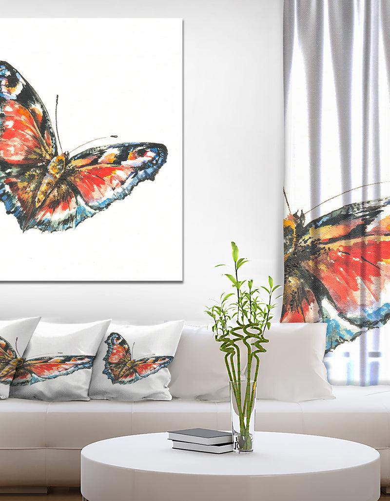 DesignQ Colorful Butterfly - Animals Painting Print on Wrapped Canvas