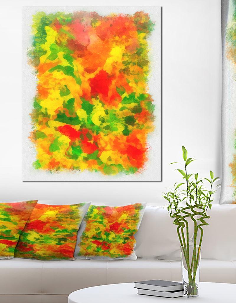 DesignQ Colorful Hand-drawn Floral Background - Flower Artwork on Canvas