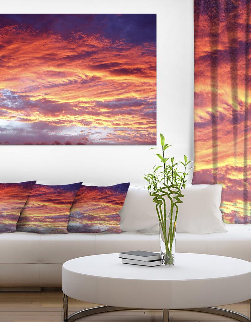 DesignQ Colorful Sunset Skies With Clouds - Extra Large Wall Art Landscape