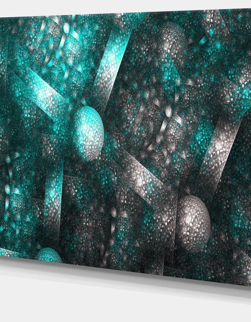 DesignQ Crystal Cell Blue Steel Texture - Extra Large Abstract Canvas Art Print