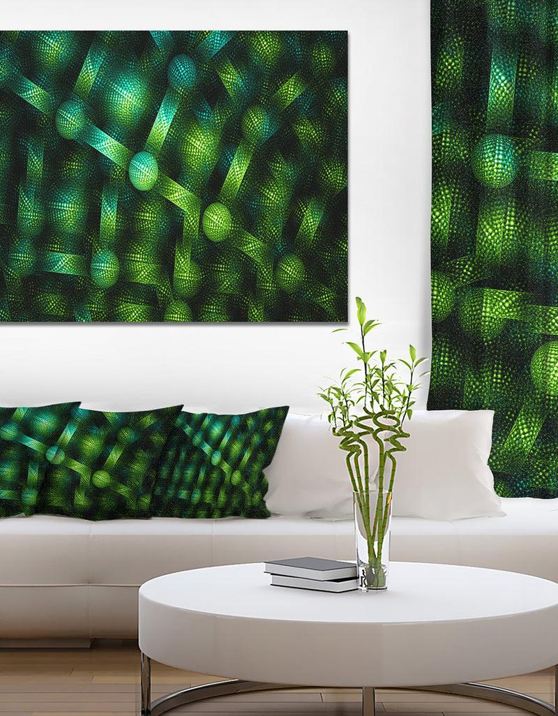 DesignQ Crystal Cell Green Steel Texture - Extra Large Abstract Canvas Art Print