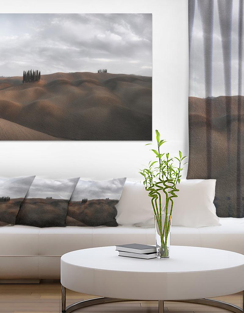 DesignQ Cypress Grove at the Field Panorama - Landscape Art Canvas Print
