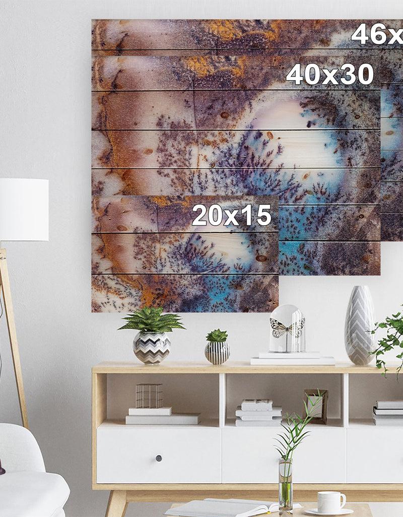 DesignQ Decorative Stone Moss Agate Close Up - Stone Photographic Print On Natural Pine Wood
