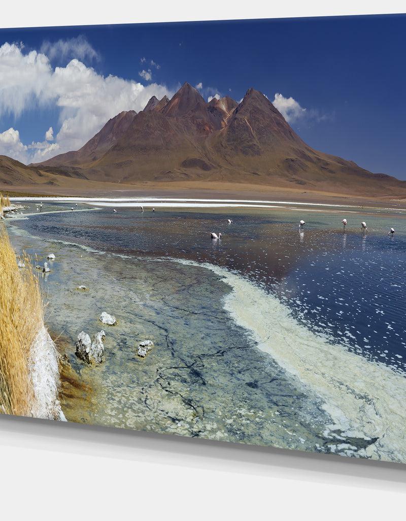 DesignQ Desert Lake Laguna Canapa On Sunny Day - Modern Seashore Canvas Wall Art